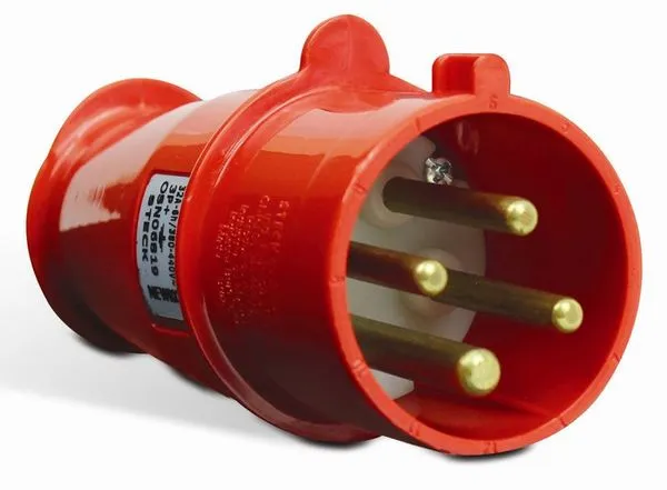 Plugue Industrial 2P+T 16A 380V 9H N-3079Vermelho IP44 - Steck