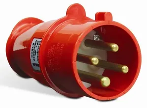 Plugue Industrial 2P+T 16A 380V 9H N-3079Vermelho IP44 - Steck