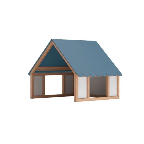 Telhado para Cama Infantil Fun Quater - Carvalho/Branco/Azul