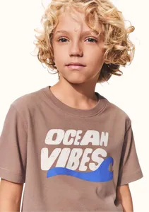 Camiseta Infantil Menino Manga Curta Com Estampa - Marrom 008