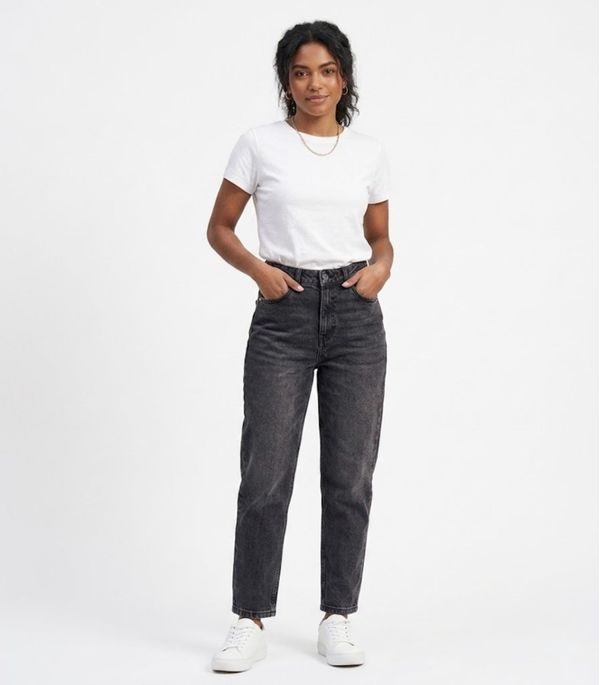 Calça Jeans Feminina Mom Rovitex Preto 36