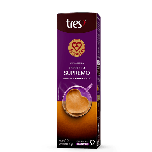Capsula TRES Café Espresso Supremo 3 Corações 10 unid