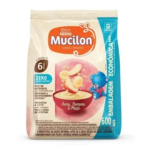 Cereal Infantil Mucilon Nestlé Sabor Aveia, Banana e Maçã 600g