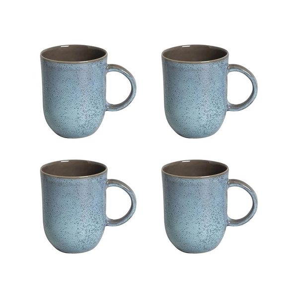 Conjunto de Xícaras Grandes Porto Brasil Coup Breeze em Cerâmica Stoneware Azul 330ml - 4 Peças