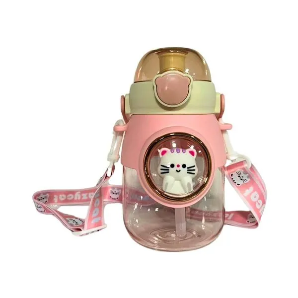 Garrafa Infantil Interponte Gatinha Com Alça 800ml HG83312 (MP)