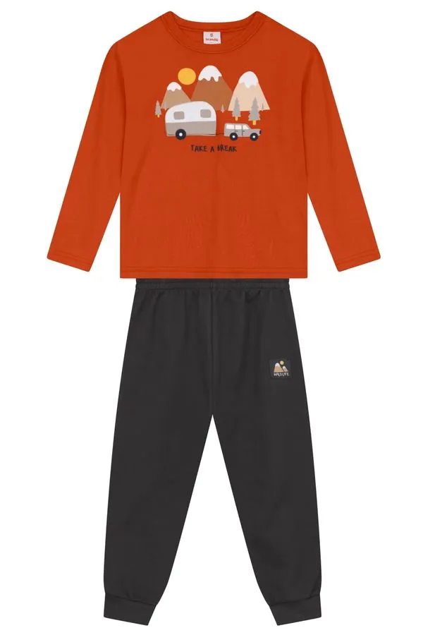 Conjunto infantil menino em malha Brandili -3