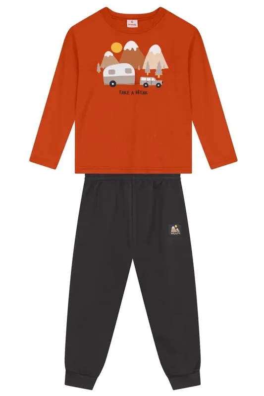 Conjunto infantil menino em malha Brandili -3