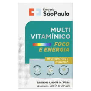 Multivitamínico Drogaria São Paulo Foco E Energia 60 Cápsulas Suplemento Drogaria São Paulo Foco E Energia 60 Cápsulas