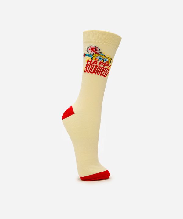 meia masculina cano longo bob esponja amarelo 37-40