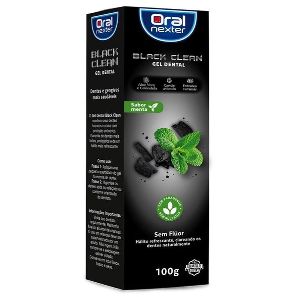 Gel Dental Black Clean Sem Flúor Oral Nexter 100g