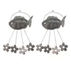 Sino Dos Ventos Peixe Flores Kit 2 Unidades Decoraçao Varanda Enfeite Quintal Jardim Ambiente Externo