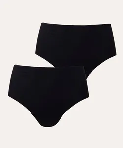 kit de 2 calcinhas caleçon corte a fio preto P