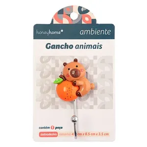 Gancho Multiuso Formato Animais Suporta até 3kg Sortido Ref. LM4043 - Honey Home