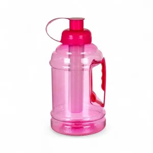 Garrafa Squeeze Galão 1L com Alça e Tubo Interno de Gelo Rosa Plasduran Plásticos Garrafa Squeeze Galão 1L com Tubo de Gelo e Alça Rosa Plasduran Plásticos