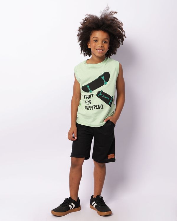 Bermuda Infantil Moletinho Recortes Com Bolsos Preta 8