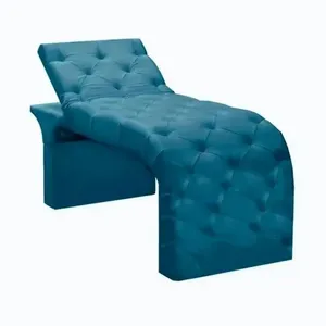 Maca Estofada Estética Cílios Regulável Spa Veludo Larissa Cor:azul Turquesa