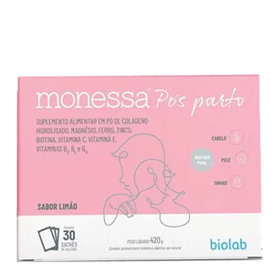 Suplemento Alimentar Monessa Pós-Parto Biolab em Pó Limão 14g 30 Unidades