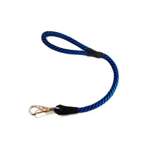 Guia Roliça Rajada Azul com Mosquetão Santa Fé Pet 130 cm