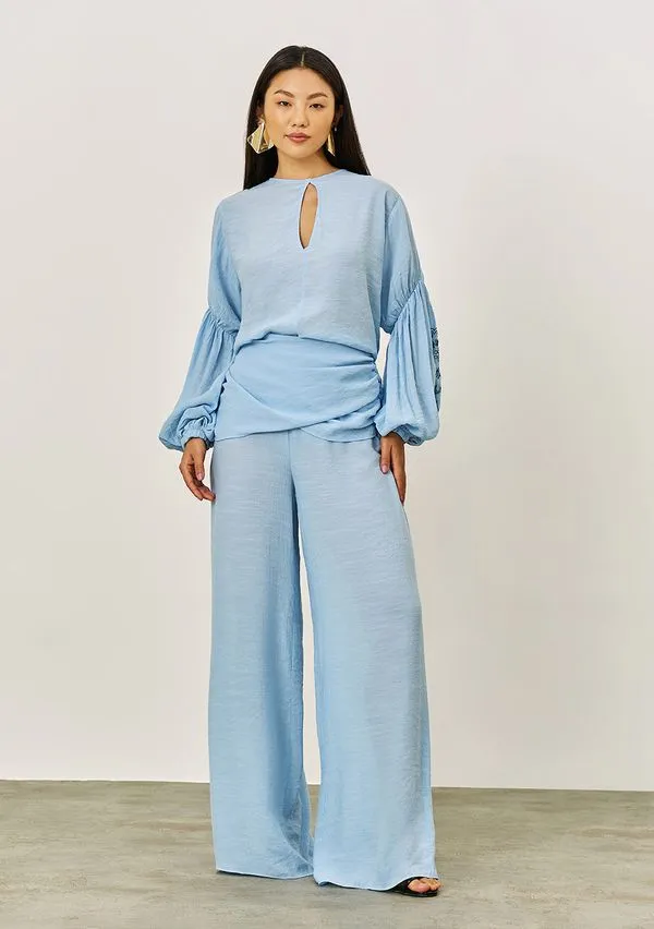 Calça Iódice Wide Alta Azul 40