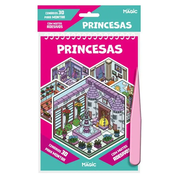Livro Cenário 3D Princesas Com Adesivos 22479 - Ciranda