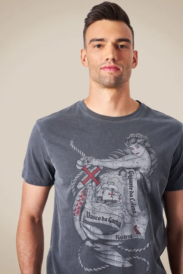 Camiseta Estampada Mermaid Preto Stoned - Gg