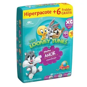 Fralda Descartável Baby Looney Tunes Hiper XG 50 Unidades