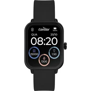 Smartwatch Unissex Condor Pulseira de Silicone Preto COSMART1AA/8P