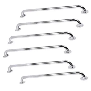Alça Barra Apoio 70cm Inox Kit 5 Uni Criança Idoso Acessibilidade Gestante Deficiente Segurança Anti