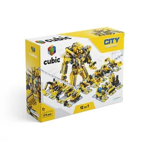 Blocos de Montar Cubic 12 em 1 City Construção 573 Peças Multikids - BR1093 BR1093