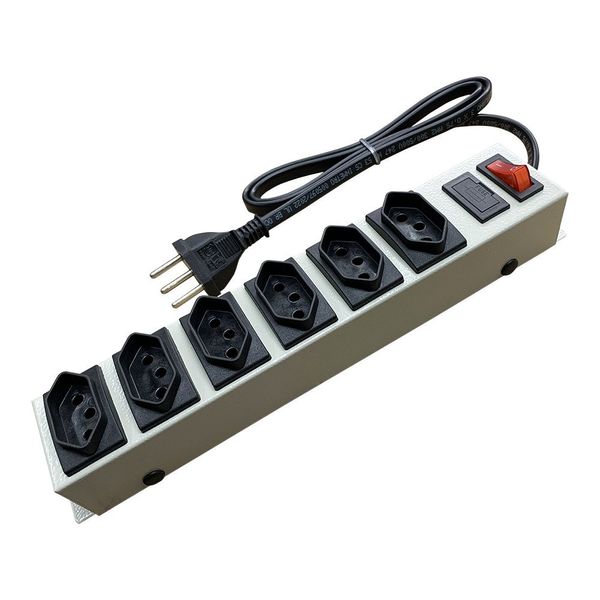 Filtro De Linha 6 Tomadas Metalico Bivolt 2200Va Max Multicraft