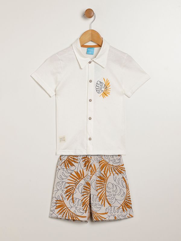 Conjunto Curto Infantil Para Menino - BEGE 2