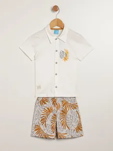 Conjunto Curto Infantil Para Menino - BEGE 3