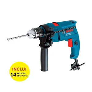 Furadeira de Impacto Bosch GSB 550 RE 550W 220V 13mm com 14 Brocas Furadeira de Impacto eletronica e reversivel 220V 550W 13mm GSB 550 RE com 14 brocas Bosch