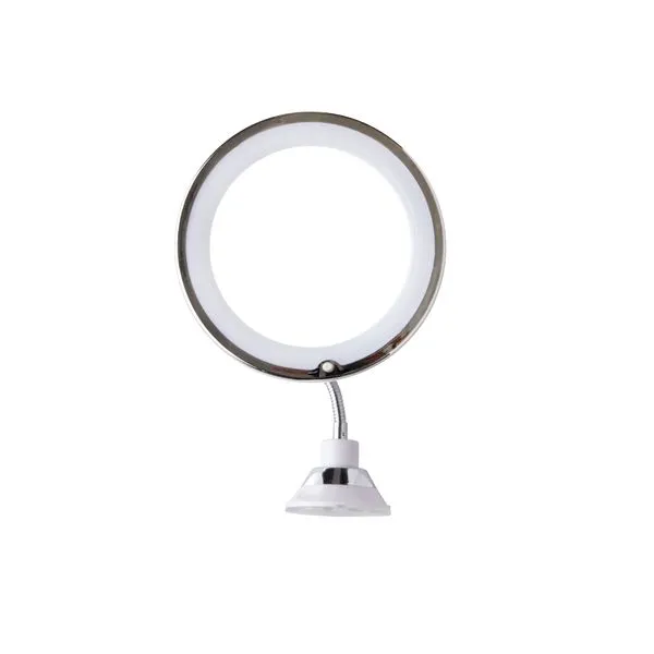 Espelho Platina Maquiagem Parede com LED Plástico Branco 41x17x7cm - CB1873 Platina