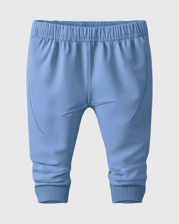 Calça Bebê Unissex Modelagem Saruel Em Malha Algodão Malwee Kids Azul - 3M