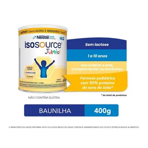 Nutrição Enteral Isosource Junior Baunilha 400g Nutricao Enteral Isosource Junior Baunilha 400g