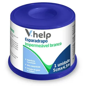 Esparadrapo Impermeável Branco V.Help 5cm x 4,5m 1 Unidade