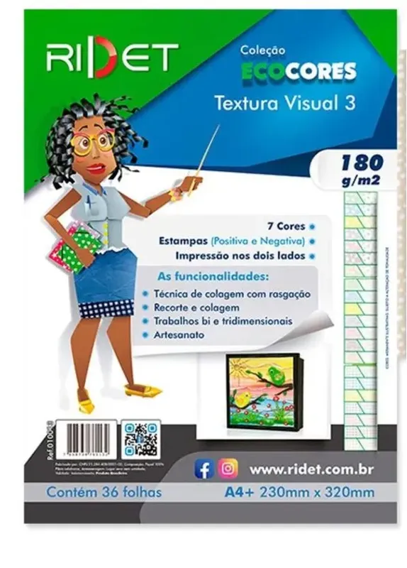 Bloco Ecocores Pastel 7 Cores Textura Visual 3