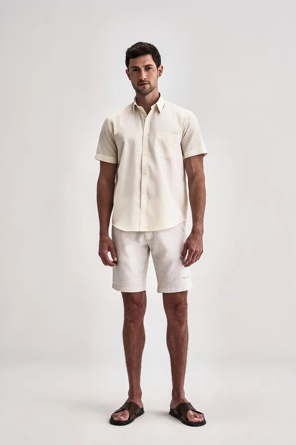 Bermuda Chino Relaxed Linho - Off White - 40