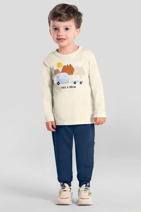 Conjunto infantil menino em malha Brandili -3