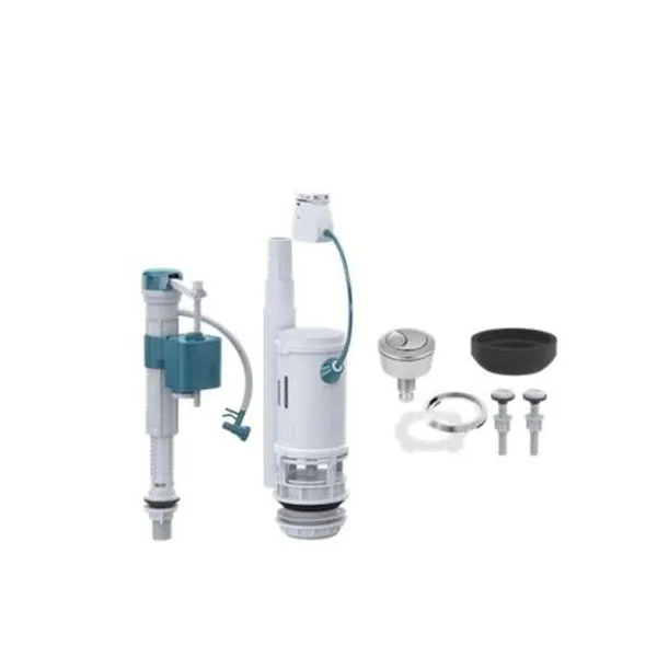 Kit Completo para Caixa Acoplada Entrada Ajustável Saída Dual Flush para Economia de Água Pádova Kit Completo para Caixa Acoplada com Entrada Ajustável e Saída Dual Flush Pádova