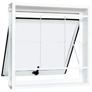 Vitro Maxim-ar De Aço Com Grade Quadriculada 80x60x12 Vidro Mini Boreal Branco Unicsol Ramassol