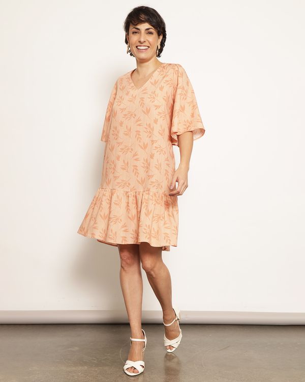 Vestido Feminino Curto Berry & Co. com Lurex Laranja M