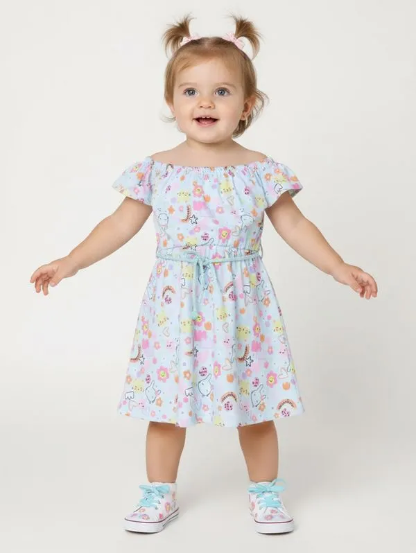 Vestido Infantil Para Menina - AZUL 3