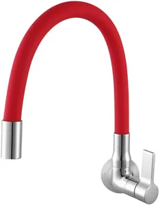 Torneira Pia Cozinha Meber de Parede Bica Móvel BMC36 BL Cromado/Vermelho