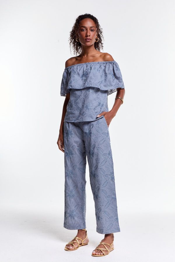 CALÇA BORDADO BRIANA AZUL - 44