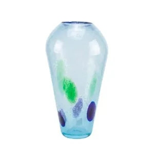Vaso Decorativo De Vidro TM 26cm Azul (MP)