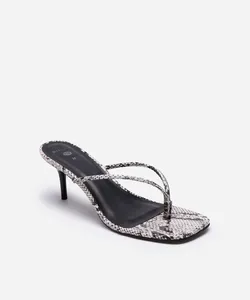 tamanco animal print bico quadrado mindset off white 39