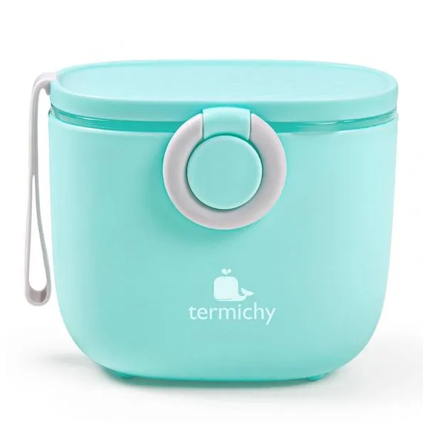 Dispenser Fórmula Bebê Termichy Azul Portátil com Alça e Colher 250g 500ml