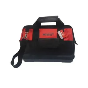 Bolsa para Ferramentas Profissional 16' Preta e Vermelha para Organização com Lona Resistente Mister Bolsa para Ferramentas Profissional 16' com Lona Resistente Preta e Vermelha Mister